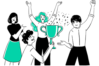 Mocero's Future Vision where four people are Celebrating Success.
