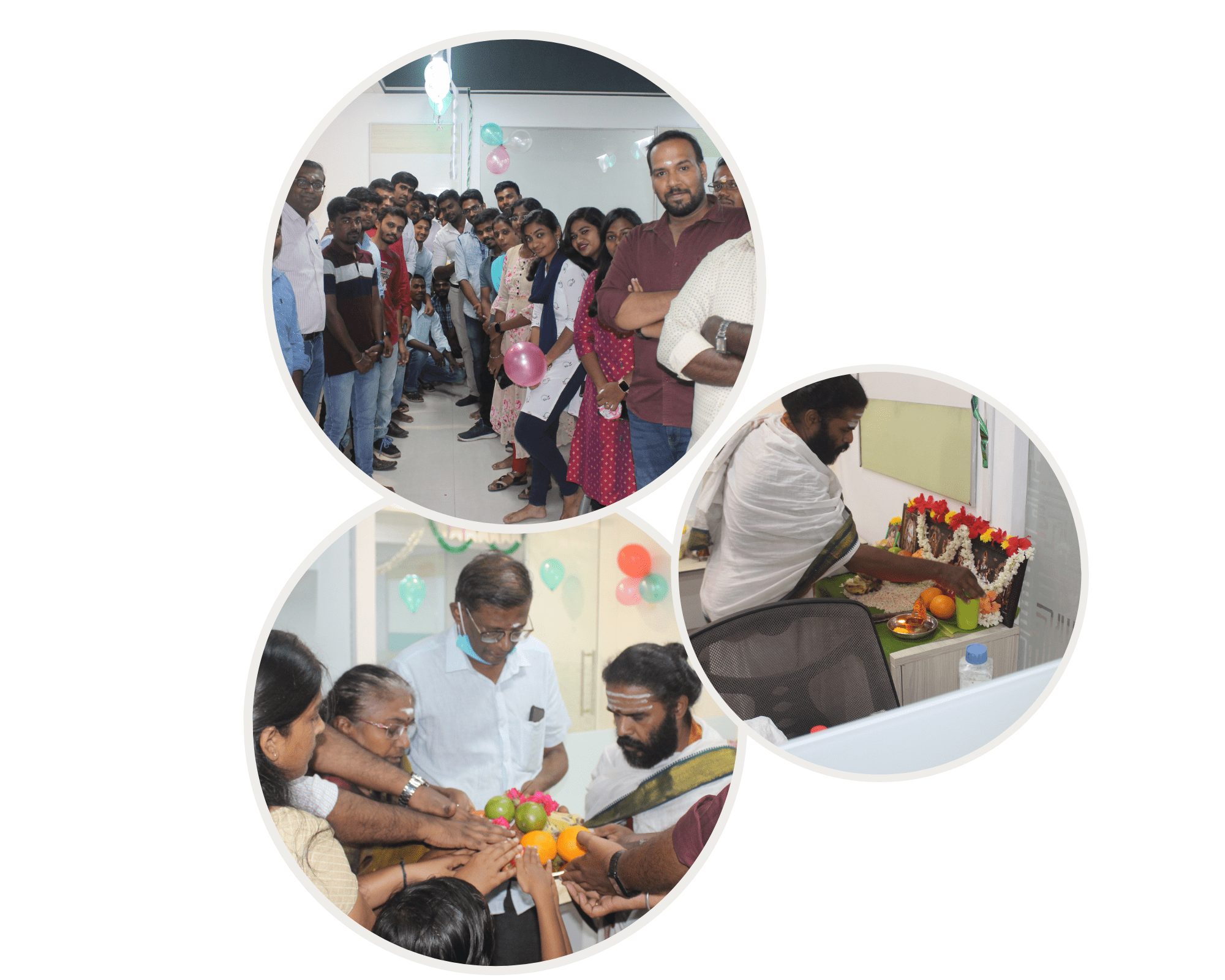 Mocero employees celebrating the shift to the new office space together.