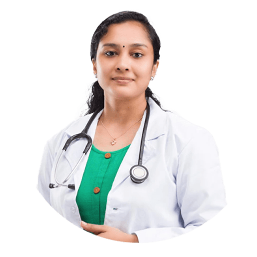 Doctor smiling with her Stethoscope across her Shoulders.